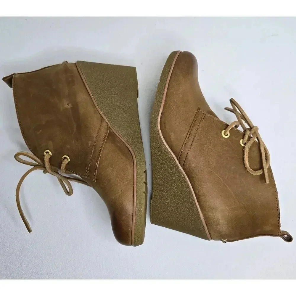 Sperry Women's Harlow Cognac Ankle Boot Nubuck Leather Size 6.5 B